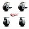 Service Caster 4 Inch Glass Filled Nylon Caster Set with Roller Bearings 2 Brakes 2 Rigid SCC SCC-20S420-GFNR-TLB-2-R-2 - alternate 6
